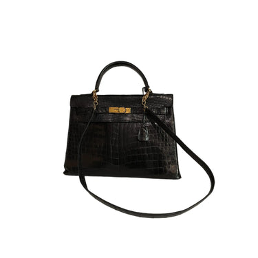 Sac Hermès Kelly 32 Croco Vintage